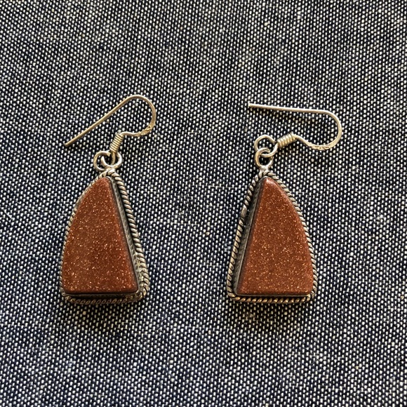 Jewelry - Sterling goldstone earrings